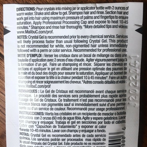 NEW! 2 Malibu C Crystal Gel Treatments + 2 Caps - Picture 6 of 9